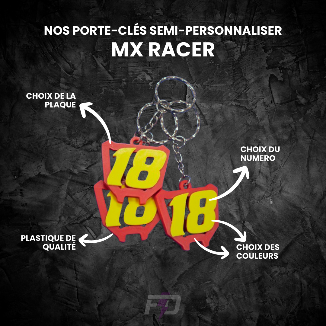 Porte Clés MX RACER semi-personnalisé