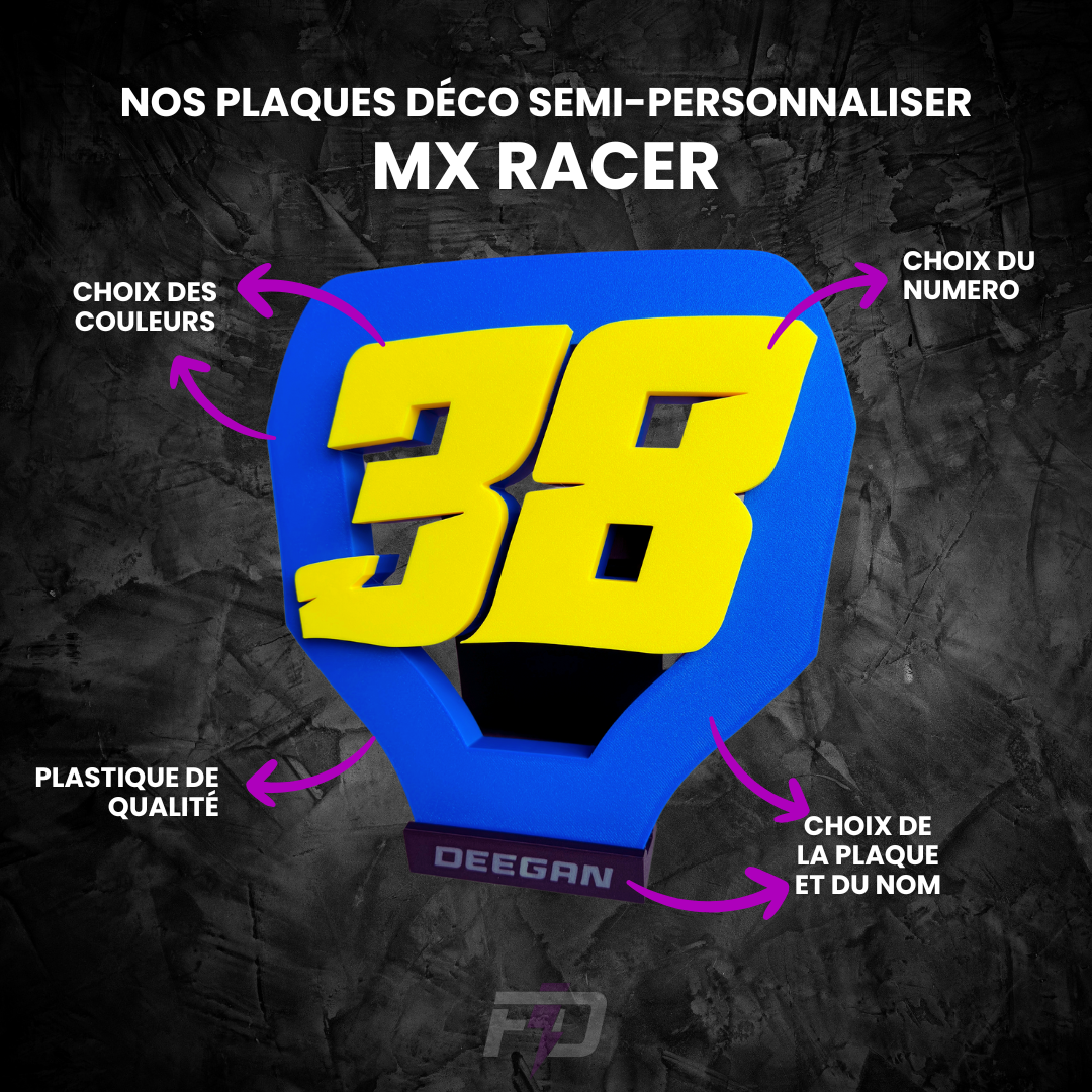 Plaques déco MX RACER semi-personnaliser